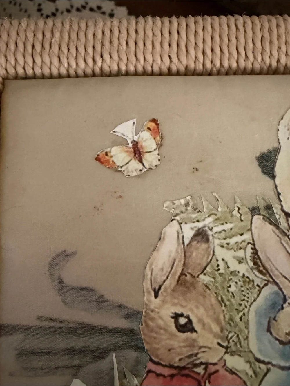 Vintage, cute, cottagecore, whimsical, coquette, basket,rabbit
